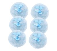 FRCOLOR 6pièces Houpette à Poudre Pour Applicateur Peluche Douce Disque De Maquillage Houpette Avec Nœud Pot De Poudre Usage Quotidien Compacte Et Portable