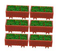 FRCOLOR 6pièces Modèle De Touffe Herbe Artificielle Mini Figurines Pot Arrangement De Faux Bonsaï Fleurs Pot Marron pour Maison De Poupée Décoration De Table Maison Bureau