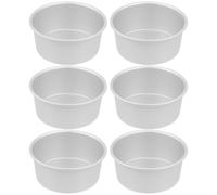 FRCOLOR 6pièces Moules à Gâteau Ronds Alliage Aluminium Fond Fixe pour Cupcakes Mousse Pudding et Tarte Set Baking pour Maison Mariage Fête