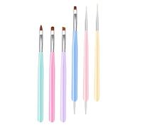 FRCOLOR 6pièces Pinceaux De Nail Art Double Tête Pour Peinture Et Dessin Outils Diy Élégants Et Pratiques Pour Manucure