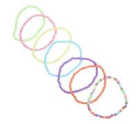 FRCOLOR 7 Pièces Bracelets Perles Colorées pour Garçon Fille de Bracelets pour Adolescentes de Plage et Durables