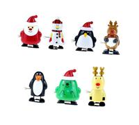 FRCOLOR 7 Pièces Jouets à Remonter Noël Père Noël Élan Pingouin Bonhomme de Mécaniques pour Garçon Fille Jouets Éveil Festifs