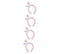 FRCOLOR 8 Pièces bandeau de fleurs fraîches bandeau de maquillage pour le maquillage hair charms hair toppers pour les soins de la peau en peluche en tissu rose