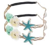 FRCOLOR 8 Pièces bandeau étoile de mer élastiques à cheveux en perles coiffe de perles hair charms hair toppers accessoires pour cheveux fille Décorer guirlandes de cheveux de fleurs