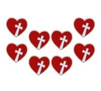 FRCOLOR 8 Pièces Broche Cœur Rouge avec Croix Rouge pour Sensibilisation Don de Sang Accessoire de Charité Métal Léger pour Événements Solidaires