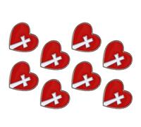 FRCOLOR 8 Pièces Broche Forme de Cœur avec Croix Rouge Émaillée pour Sensibilisation Caritative et Don de Sang Accessoire Élégant et Symbolique