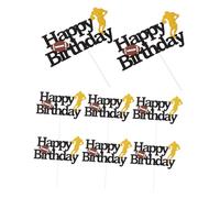 FRCOLOR 8 Pièces Décorations Gâteau Football Happy Birthday Cupcake Toppers Thème Rugby Cake Topper Anniversaire Garçon Fille Garçons Filles pour Fête
