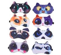 FRCOLOR 8 Pièces Masque de Nuit Animaux Mignons Lot de Masques pour Yeux et Conception Adorable pour Adultes Ajustable et pour Sommeil Jeux