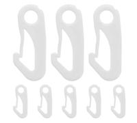 FRCOLOR 8 Pièces Mousqueton Nylon Blanc, Clips Réutilisables | Installation Simple, Léger et Facile à Retirer, pour Drapeaux et Haubans, Usage Extérieur, Lot Pratique
