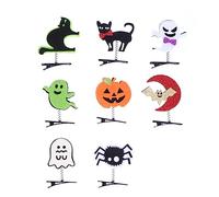 FRCOLOR 8 Pièces Pinces À Cheveux D'Halloween Nœuds De Ruban Pour Cheveux Pinces D'Araignée Pinces À Cheveux Pour Enfants Bande De Cheveux De Bébé Arrose Barrettes Pinces À Cheveux Diable