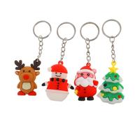 FRCOLOR 8 pièces Porte Clés PVC Créatifs avec Petites Cloches Colorées Porte Clés Cartoon Festifs pour Sacs Décorations Intérieures et de Fête