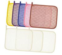 FRCOLOR 8 Pièces Serviettes Exfoliantes Lot de Chiffons de Bain pour Corps Gommage Pratique pour Éponge Élastique et Lavable pour Nettoyage Du Dos Cou et Épaules