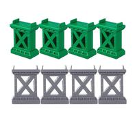 FRCOLOR 8 pièces Supports de Ponts pour Voies Ferrées Accessoires de Piliers Empilables Gris et Verts Compatibles avec Systèmes de Trains Jouets Modèle DIY pour Construction de Ponts
