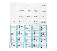 FRCOLOR 80 Pièces de Notation Musicale Double Face pour Garçon Fille Aide à Lapprentissage Théorique pour Piano Violon et Autres Instruments Cartes Durables et Portables pour Musicale