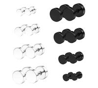 FRCOLOR 8paires Boucles Oreilles Acier Inoxydable Visées Unisexes Décorations Clous Piercing Oreille Quotidien