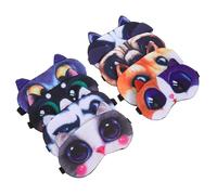 FRCOLOR 8pièces Masque De Sommeil Occultant Pour Garçon Fille Motif Chat Et Chien Léger Confortable Réglable Pour Dormir Voyager Siestes