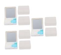 FRCOLOR 9 Ensembles Étui à Lentilles avec Miroir Cas - Récipient Porte-lentilles De Voyage Titulaire Étui pour Les Yeux Kit De Lunettes Étui à Lentilles De De Voyage PP Blanche