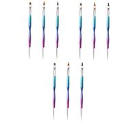 FRCOLOR 9 Pièces Stylo à Ongles Gel De Moulage Des Ongles Brosse à Ongles à Double Extrémité s Stylo Manucure à Double Pointe Gel Pour Le Nail Art Stylo Manucure Double Tête Clou Nylon