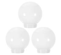FRCOLOR Abat-jour Globe en Acrylique Blanc 3 Pièces Léger et Facile à Installer pour Luminaire Extérieur Jardin ou Cour