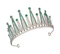 FRCOLOR accessoire de cheveux couronne Diadème en strass désherbage couronne de mariée couronne de strass diadèmes de mariée accessoires de cheveux de mariée Alliage de zinc Green