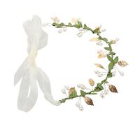 FRCOLOR Accessoire De Coiffure De Mariée, Bandeau En Fausses Perles, Guirlande De Cheveux Pour Filles, Couronne De Feuilles Vertes, Décorations De Cheveux De Mariage Pour Fête De