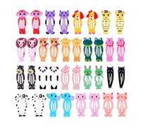 Frcolor Animal Snap Barrettes épingle à cheveux de dessin animé pour bébé enfant fille (34 pièces)