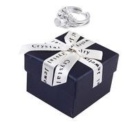 FRCOLOR anneau de projection des couples pour petit doigt bague couronne bague de projection femme je t'aime bague dame bijoux femme alliance chic Alliage de zinc Silver