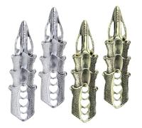 FRCOLOR Anneaux de Doigt Articulés 4 Pièces en Métal, Bagues Rétro Punk Finition Plaquée, Accessoires Cosplay Halloween pour Femmes