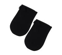 FRCOLOR Applicateur D'autobronzant en Peluche Noir pour Mains - Moufles Applicateur de Bronzage sans Soleil, Lotion Corps Uniforme, Doux pour Peau Sensible, 1 Paire - Soin Autobronzant