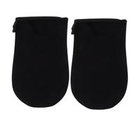 FRCOLOR Applicateur de Bronzage en Peluche Noir, Moufles pour Application Uniforme D’autobronzant, Réutilisable, pour Lotion Corporelle, Protège les Mains, pour Bronzage sans Soleil