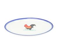 FRCOLOR Assiette de Poisson Vintage en Émail, Motif Coq, Service