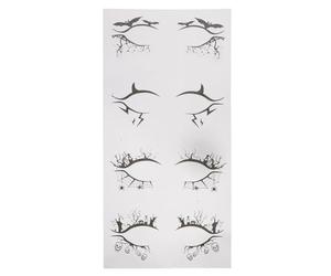 FRCOLOR Autocollants 4 Paires pour Eye-Liner Halloween en PVC Noir Décorations Yeux Araignée et Chauve-Souris pour Maquillage et Jeu de Rôle