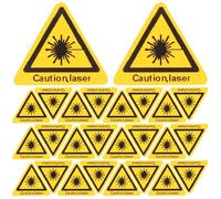 FRCOLOR Autocollants de Sécurité Laser Triangulaires 50 Pièces, Panneaux D’avertissement Adhésifs « Attention Laser », Autocollants de Signalisation pour Prévention des Risques