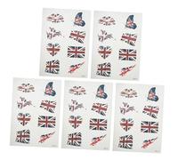 FRCOLOR Autocollants de Tatouages Temporaires pour Visage Drapeau Anglais 5 Lots Délicats Pratique Fan de Football Accessoires pour Supporters Matchs Sportifs