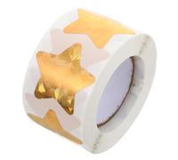 FRCOLOR Autocollants Étoile à Cinq Branches Adhésifs Dorés 500 Pièces 38 CM Diamètre Rouleau pour Récompenses Garçon et Filles Maternelle Décorations Bricolage