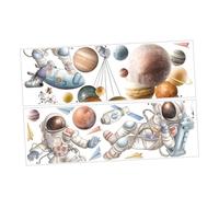 FRCOLOR Autocollants Muraux Étoilés Astronautes DIY Fond d'Écran Ciel Spatial pour Chambre Garçon et Filles Décoration Murale Thème Espace 1 Ensemble Facile à Poser Matériau Solide