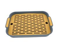 FRCOLOR Bac à Litière pour Lapin Et Hamster Rectangulaire Anti-Renversement en Plastique Bleu Océan, Grand Format Filet Antidérapant, pour Cage Et Apprentissage des Petits Animaux