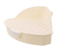 FRCOLOR Bac à Litière Triangulaire pour Petit Animal Bac Angle pour Lapin et Chinchilla Plateau Petit Pot Amovible avec Tamis Filtrant Toilette pour Cochon Facile à Nettoyer et Anti-Fuite