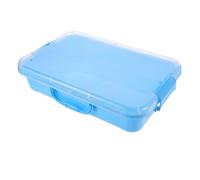FRCOLOR Bac à Sable Plastique Transparent Moyen avec Couvercle Sécurisé Bac à Sable Extérieur pour Garçon et Fille de Motricité Créatif pour Intérieur et Extérieur