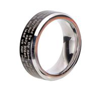 FRCOLOR Bague Biblique De Monnaie Pour Hommes Avec Croix Acier Cadeau De Prière Noir Entre or Et Bleu