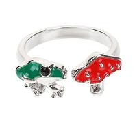 FRCOLOR Bague De Réglage D'Ouverture La Bague Bijoux Pour Filles Bagues Pour Filles Bague Champignon Bagues Mignonnes Pour Femmes Bagues Réglables Grenouille Et Champignon Bijoux