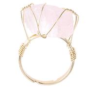 FRCOLOR Bague Réglable En Cristal Brut 1 Pièce Bijou Tendance Bijou Ajustable Bijou En Cristal Naturel Idéal Comme Pour Femme
