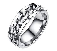 FRCOLOR Bague Ronde Élégante Acier Inoxydable Simple Pour Homme Et Garçon Adaptable