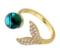 FRCOLOR Bague Sirène Réglable en pour Femme Bague Ouverte Bijoux Ocean Accessoire de Mode Confortable Occasions Spéciales