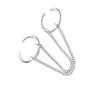 FRCOLOR Bagues Chaîne Ouvertes Réglables à Deux Doigts Vintage Punk Gothique En Alliage Léger Pour Femmes Soirée Plage Taille Unique