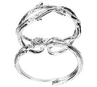 FRCOLOR Bagues de Couple de Rose et d'Épine Réglables 2 Pièces Bijoux pour Couples de Saint-Valentin Accessoire de Costume Design Unique