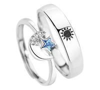 FRCOLOR Bagues Ouverte Couple Soleil Et Lune Bagues Assorties Pour Amoureux Bijoux Décoratifs à Offrir