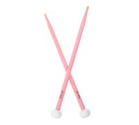 FRCOLOR Baguettes de Batterie Érable à Double Tête Feutre Accessoires Percussion pour Tambour et Timbales Poignée Confortable pour Jeu Rose