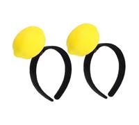 FRCOLOR Bandeau à Motif Citron Peluche 2 Pièces Taille Unique Bandeau Fantaisie Coiffe Fruitée Pour Spa Maquillage Et Fêtes Déguisement