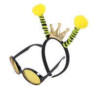 FRCOLOR Bandeau Abeille et Lunettes de Soleil Style Abeille, Kit 2 Pièces pour Fête et Costume, Accessoires Coiffure Décoratifs Amusants, Taille Adulte, pour Anniversaire et Soirée